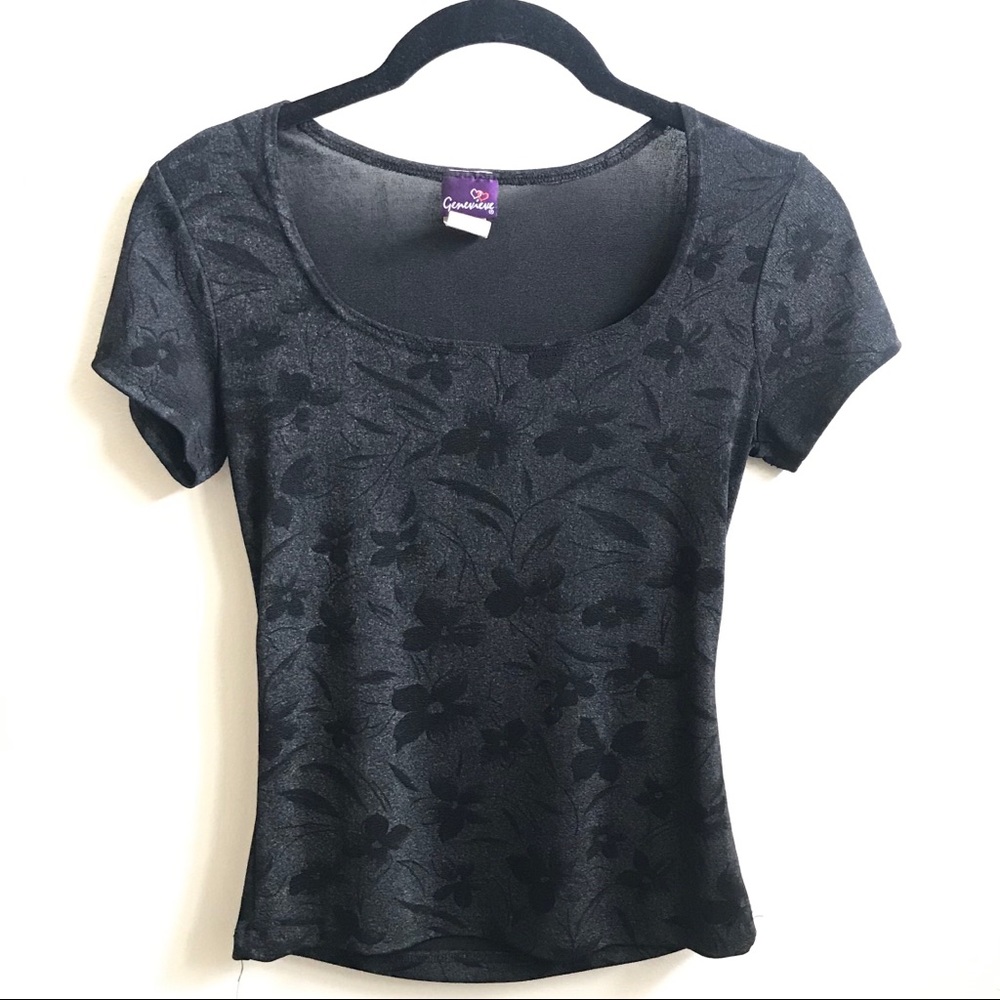 Genevieve Vintage 90s Floral Short Sleeve Top S